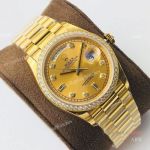 Gold Rolex Day Date Presidential Diamond-set Watch 36mm 3255 Movement